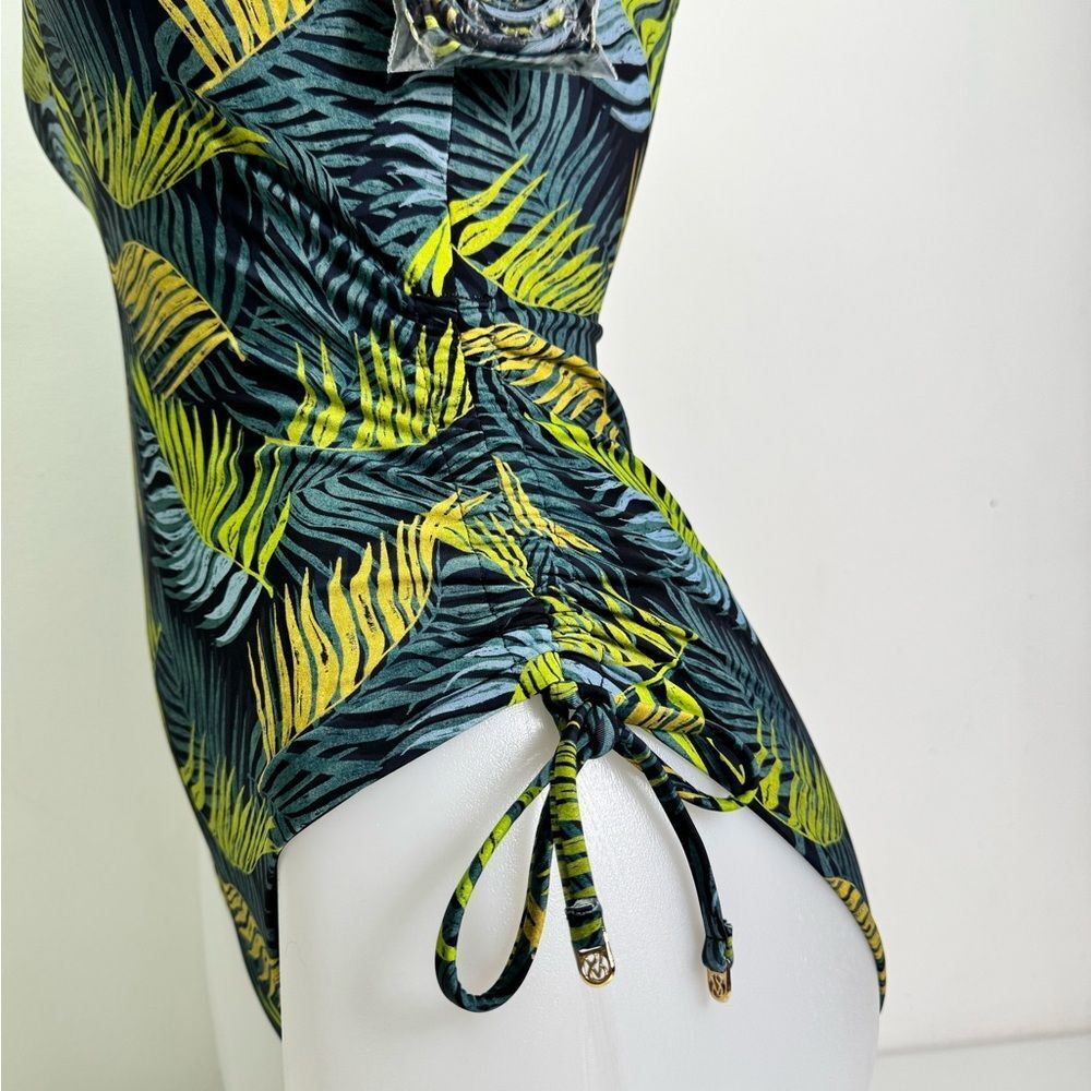 Victoria's Secret Green and Yellow Leaf Print One Piece Swimsuit Sz Small NWT - Picture 6 of 7